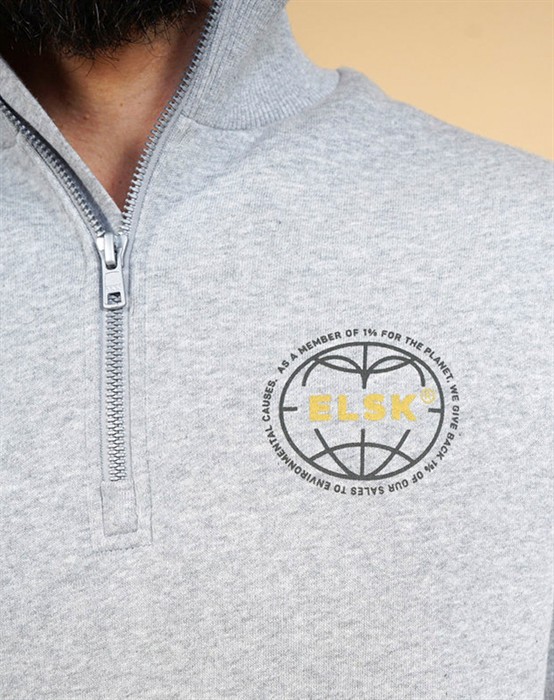 Statement Globe CH Men's Halfzip - Grey Melange